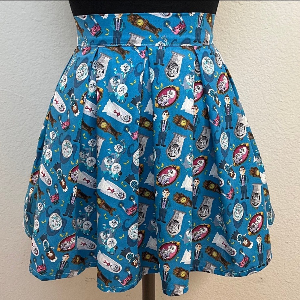 Disney Haunted Mansion Print Handmade Adorable‎ Skater Skirt Disneyland Park